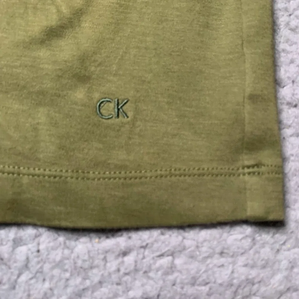 Calvin Klein x Navy Seals Mens 1/4 Zip Army Green Sweater Size XL US 100% Cotton